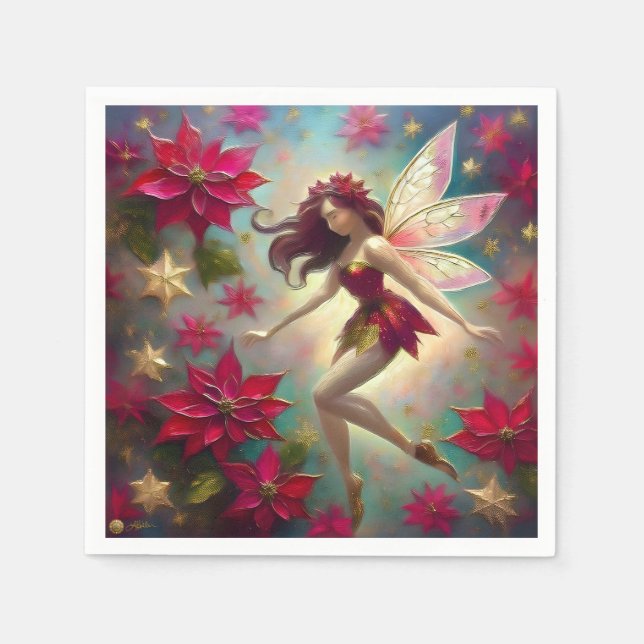 Christmas Fairy Collection - Auburn Hair Napkins (Front)