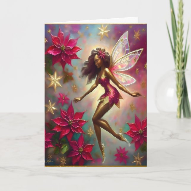 Christmas Fairy Collection - Brown Natural Hair Card (Front)