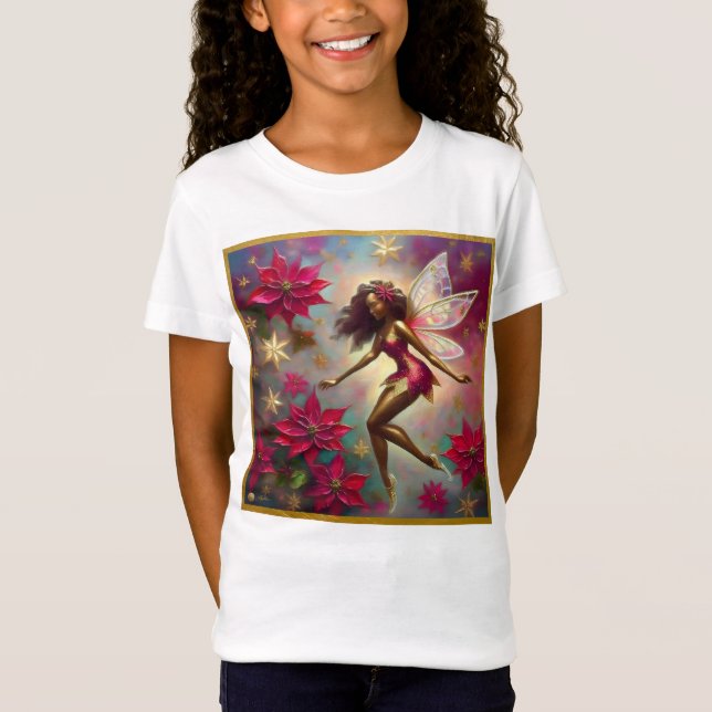 Christmas Fairy Collection - Brown Natural Hair T-Shirt (Front)