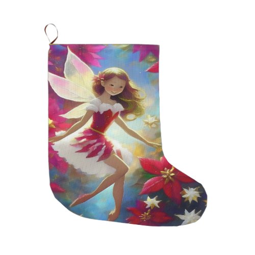 Christmas Fairy Collection _ Copper Ginger Hair Large Christmas Stocking