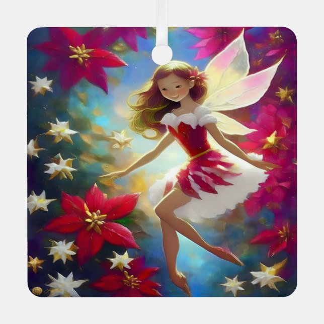 Christmas Fairy Collection - Copper Ginger Hair Metal Ornament (Front)