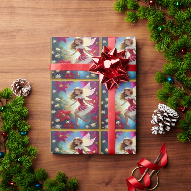 Christmas Fairy Collection - Copper Ginger Hair Wrapping Paper (Holiday Gift)