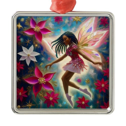 Christmas Fairy Collection - Cornrows Braids Hair Metal Ornament
