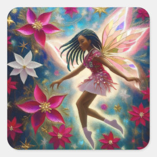 Christmas Fairy Collection - Cornrows Braids Hair Square Sticker