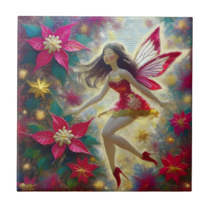 Christmas Fairy Collection - Dark Brown Hair Ceramic Tile