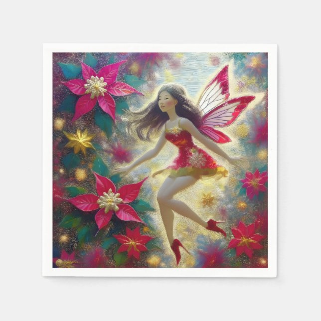 Christmas Fairy Collection - Dark Brown Hair Napkins (Front)
