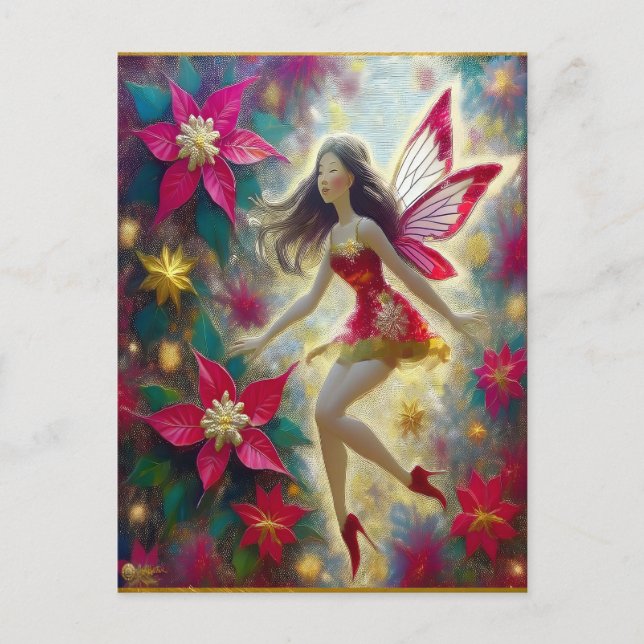Christmas Fairy Collection - Dark Brown Hair Postcard (Front)