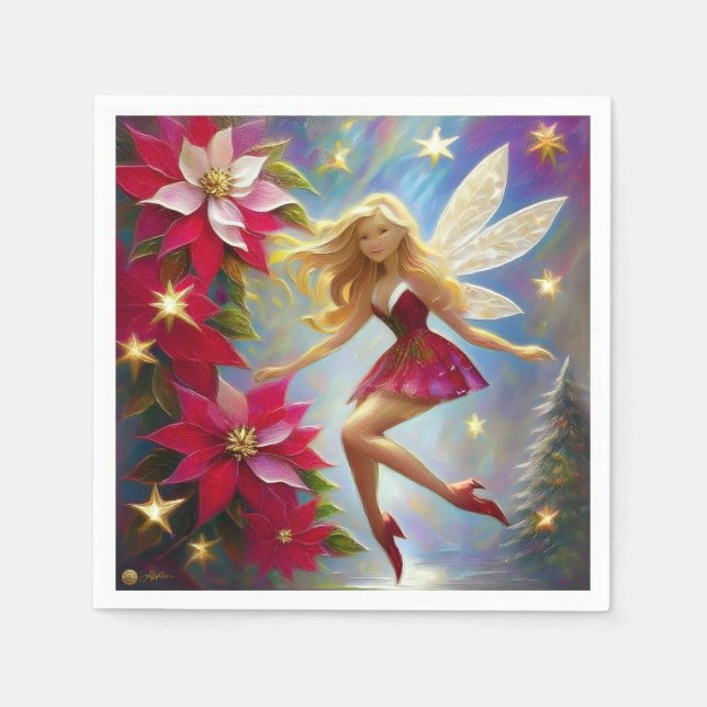 Christmas Fairy Collection - Honey Blonde Hair Napkins (Front)