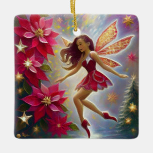 Christmas Fairy Collection - Light Auburn Hair Ceramic Ornament