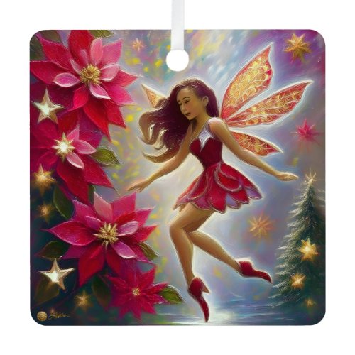 Christmas Fairy Collection - Light Auburn Hair Metal Ornament