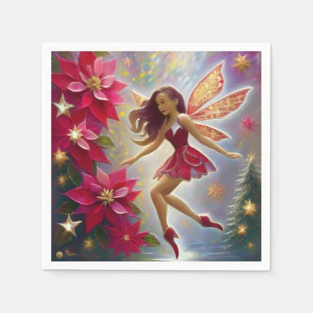 Christmas Fairy Collection - Light Auburn Hair Napkins (Front)