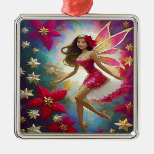 Christmas Fairy Collection _ Light Brown Hair Metal Ornament