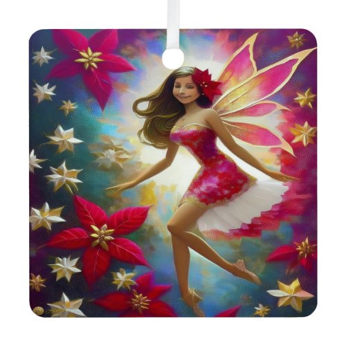 Christmas Fairy Collection - Light Brown Hair Metal Ornament