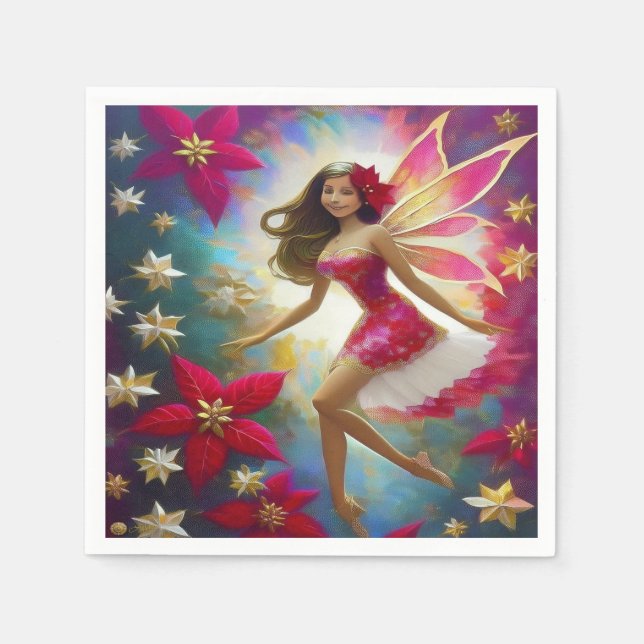 Christmas Fairy Collection - Light Brown Hair Napkins (Front)