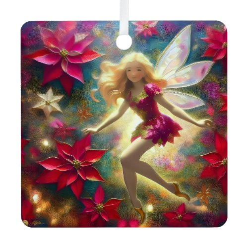 Christmas Fairy Collection - Pale Gold Blonde Hair Metal Ornament