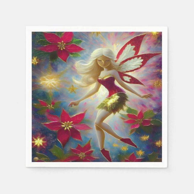 Christmas Fairy Collection - Platinum Blonde Hair Napkins (Front)