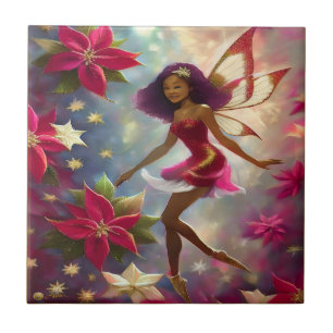 Christmas Fairy Collection Plum Tint Natural Hair Ceramic Tile