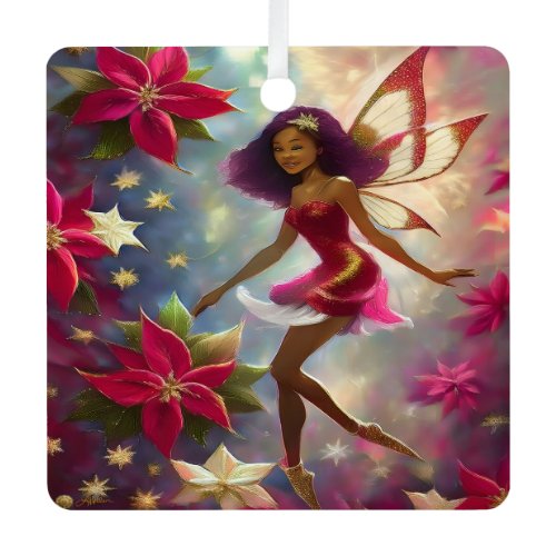 Christmas Fairy Collection Plum Tint Natural Hair Metal Ornament