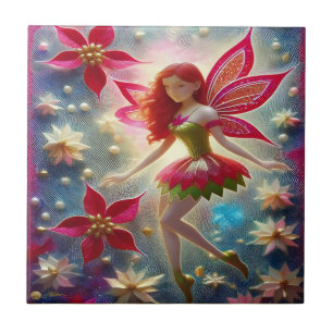 Christmas Fairy Collection - Red Hair Ceramic Tile