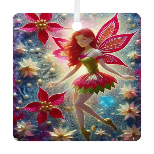 Christmas Fairy Collection - Red Hair Metal Ornament