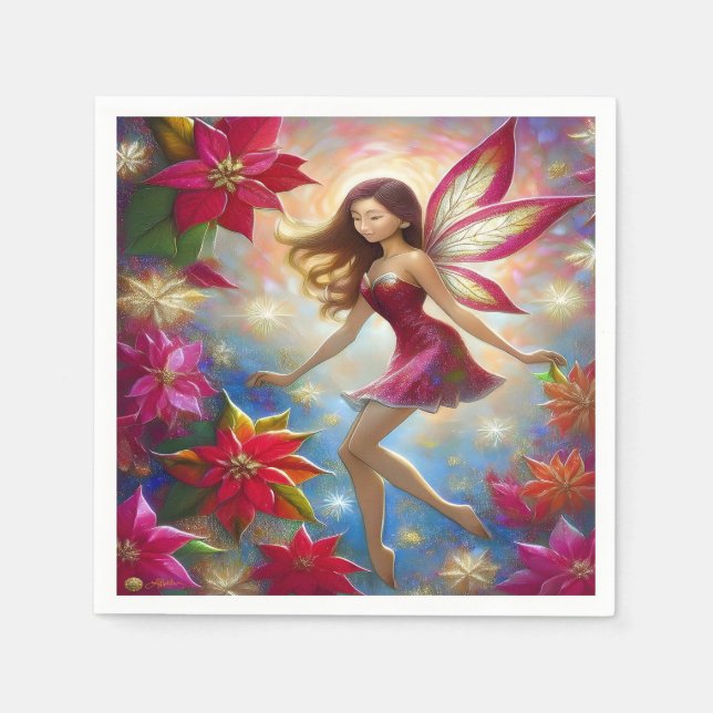 Christmas Fairy Collection - Reddish Brown Hair Napkins (Front)