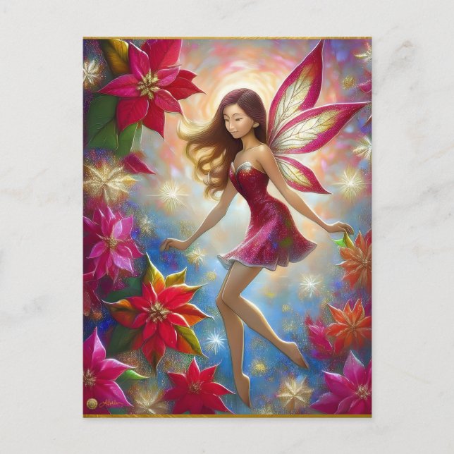 Christmas Fairy Collection - Reddish Brown Hair Postcard (Front)