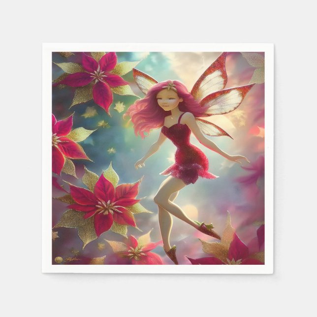 Christmas Fairy Collection - Rose Red Hair Napkins (Front)