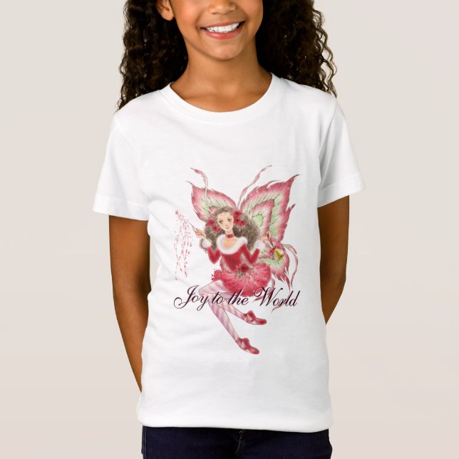 Christmas Fairy Girls Baby Doll T-shirt (Front)
