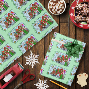 Christmas Fairy Green Toys Festive Wrapping Paper