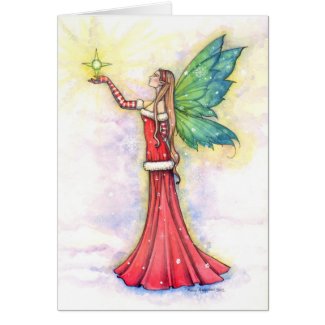 Christmas Fairy Greeting Card by Molly Harrison