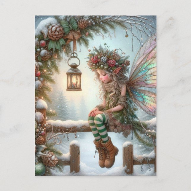 Christmas Fairy Holiday Postcard (Front)