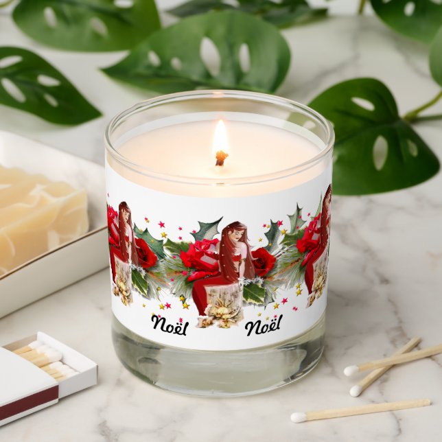 Christmas Fairy & Holly Scented Candle (Lit)