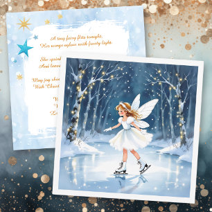 Christmas Fairy Ice Skating in an Enchanted Forest Card