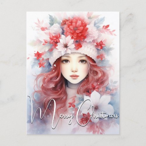 Christmas Fairy of the Flowers Holiday Postcard