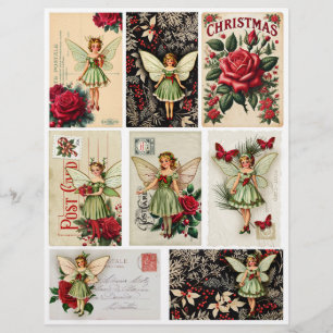 Christmas Fairy Postcard Ephemera