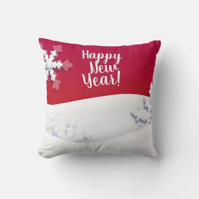 Christmas Fairy Tale. Fantasy Snowy Forest Throw Pillow (Front)