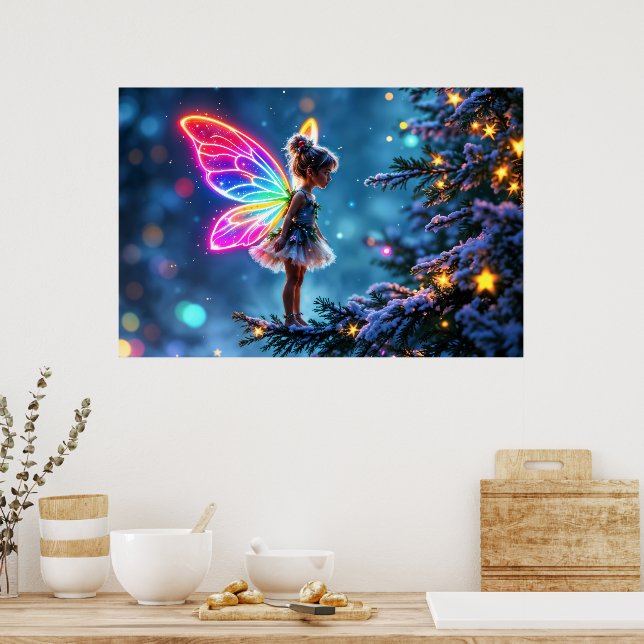 Christmas fairy winter forest festive magic poster (Kitchen)