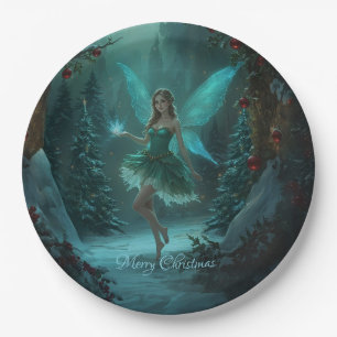 Christmas Fairy with a Spark of Magic Holiday Paper Plates