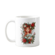 Christmas Fairy with Poinsettias Holiday