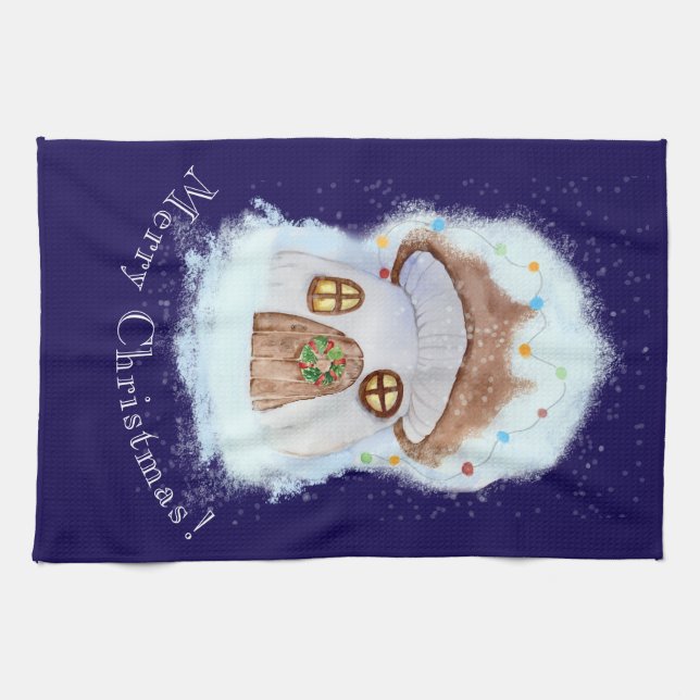 Christmas Fairytale House Kitchen Towel (Horizontal)