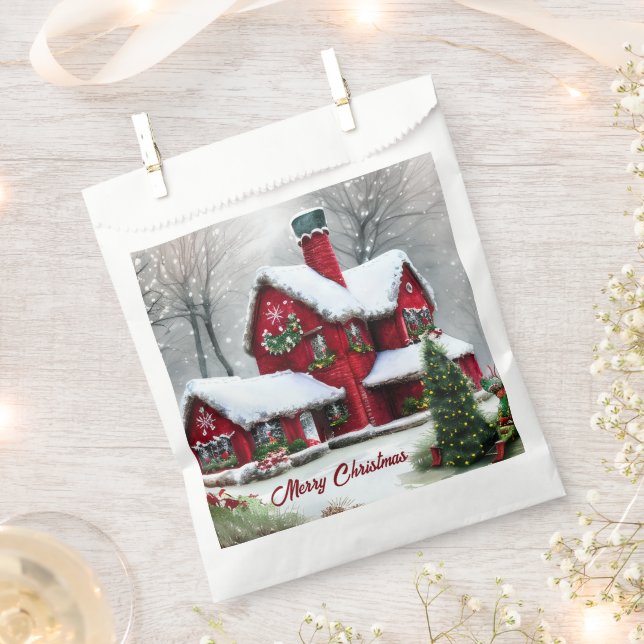 Christmas Fairytale Landscape Favor Bag (Clipped)