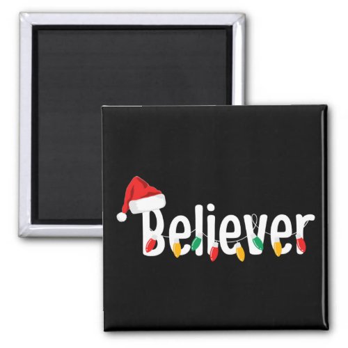 Christmas Faith Believer  Santa Claus Xmas Lights Magnet