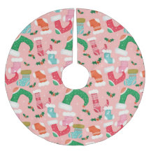 Christmas falalala pink -Stockings