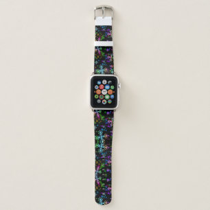 Christmas falling various neon colors snowflakes S Apple Watch Band