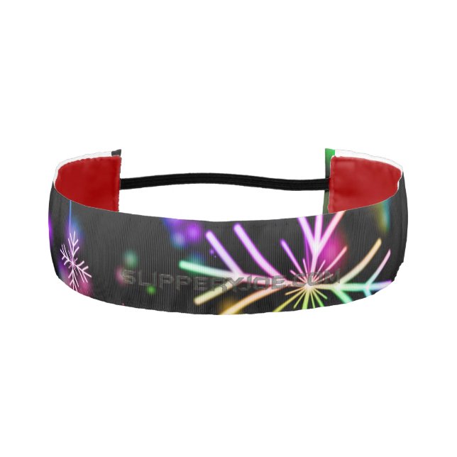 Christmas falling various neon colors snowflakes S Athletic Headband (Front)