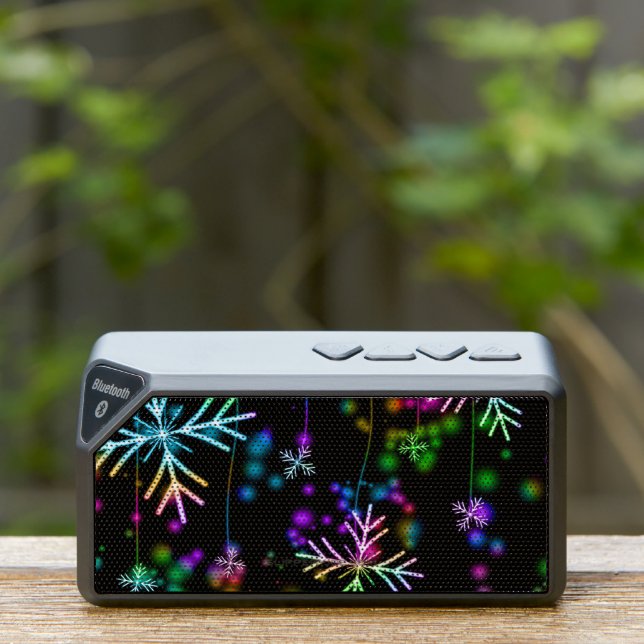 Christmas falling various neon colors snowflakes S Bluetooth Speaker (Insitu(Outdoor))