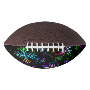 Christmas falling various neon colors snowflakes S Football