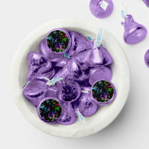 Christmas falling various neon colors snowflakes S Hershey®'s Kisses®