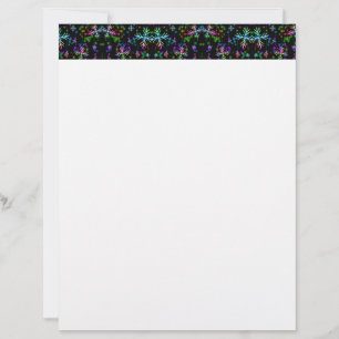 Christmas falling various neon colors snowflakes S Letterhead