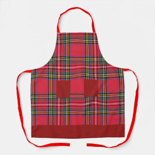 Christmas False Pockets Red Plaid  Apron